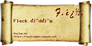 Fleck Ádám névjegykártya